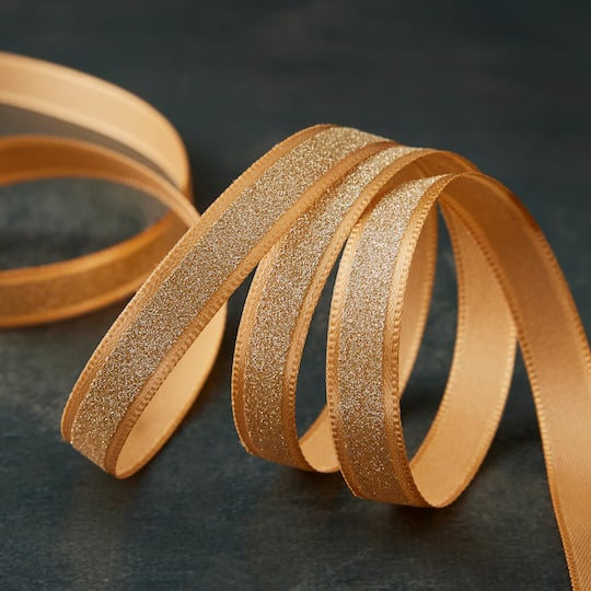 12 Pack: 3/8" x 7yd. Satin Glitter Ribbon by Celebrate It